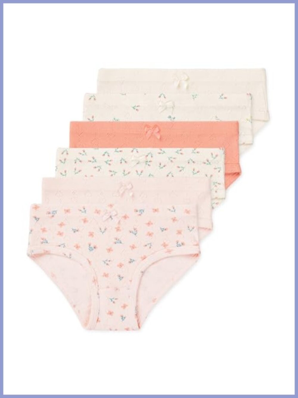 Girls Organic Cotton Bikini Underwear 6 Pack Size 6
